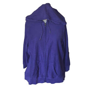 Joe fresh 3/4 length sleeve purple hoodie XL